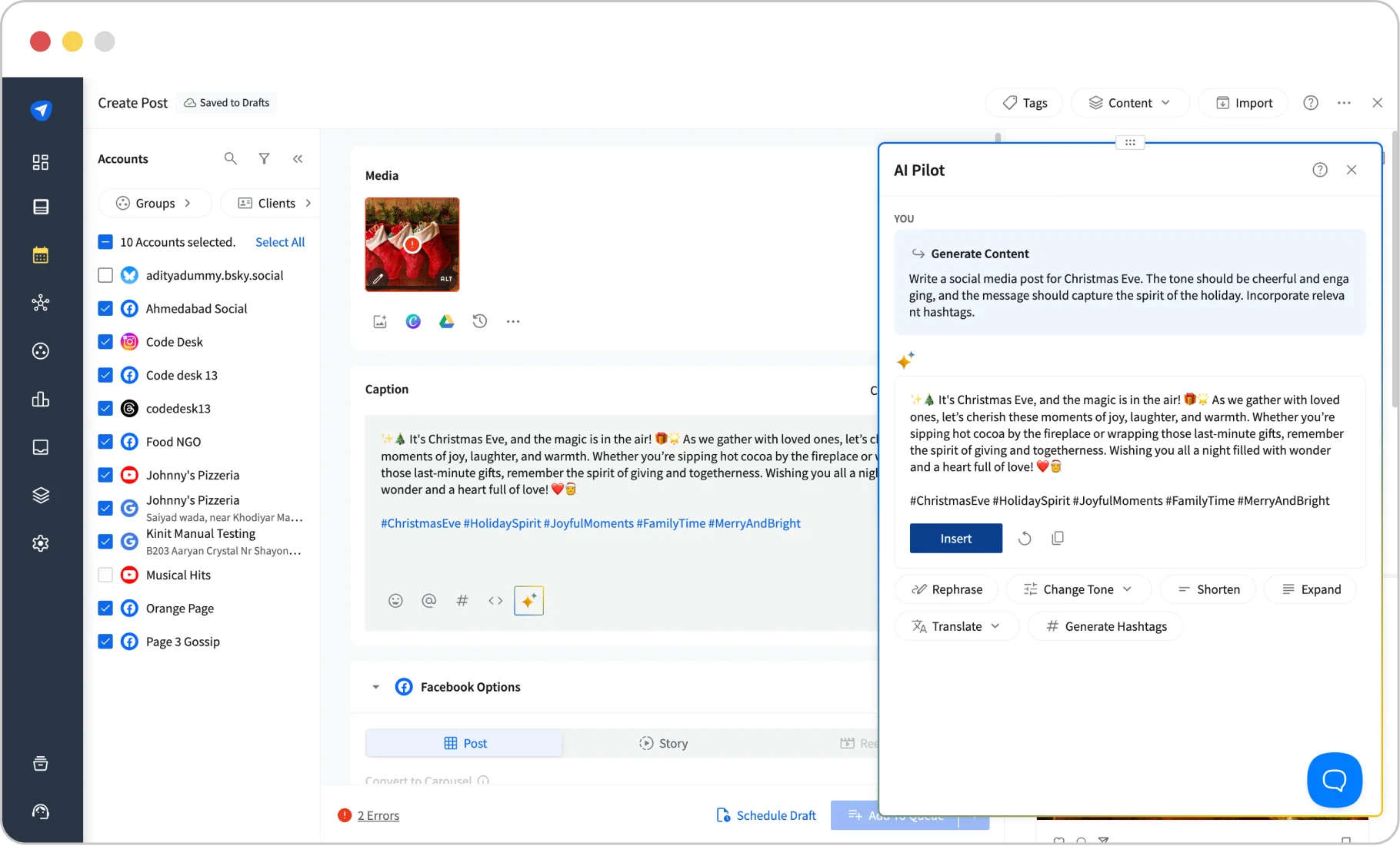 Create and upload post on social media Create and upload post on social media