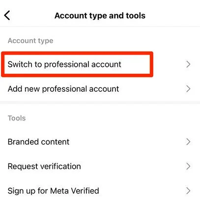 Switch your Instagram account to professional account Switch your Instagram account to professional account
