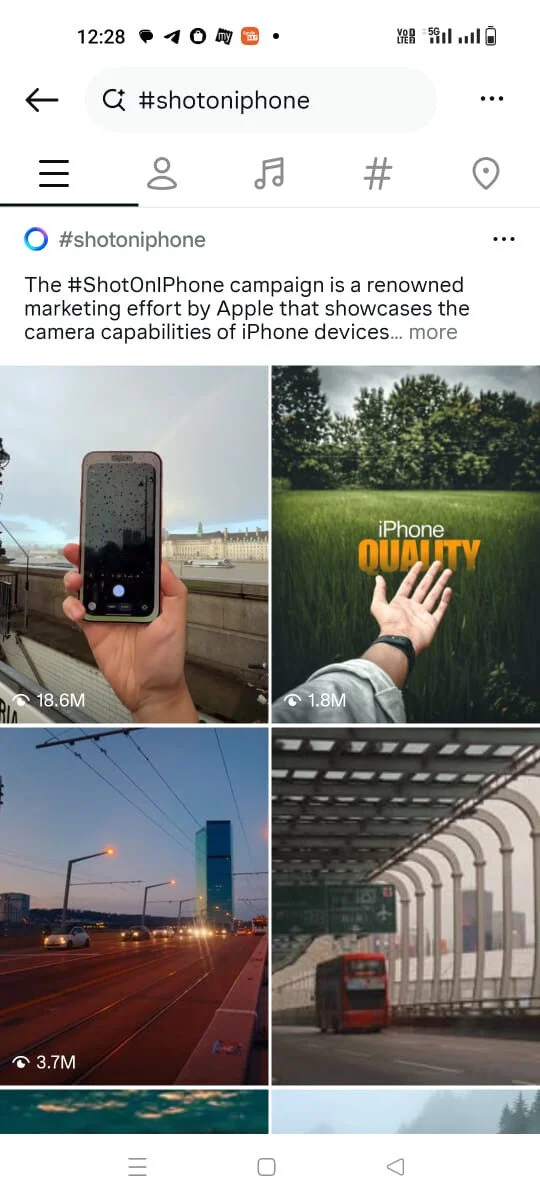 UGC posts for #ShotoniPhone, which is a user-created hashtag for iPhone users UGC posts for #ShotoniPhone, which is a user-created hashtag for iPhone users