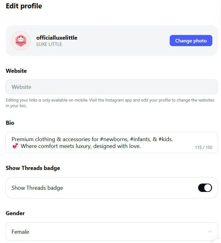 Update Business information on Instagram page Update Business information on Instagram page