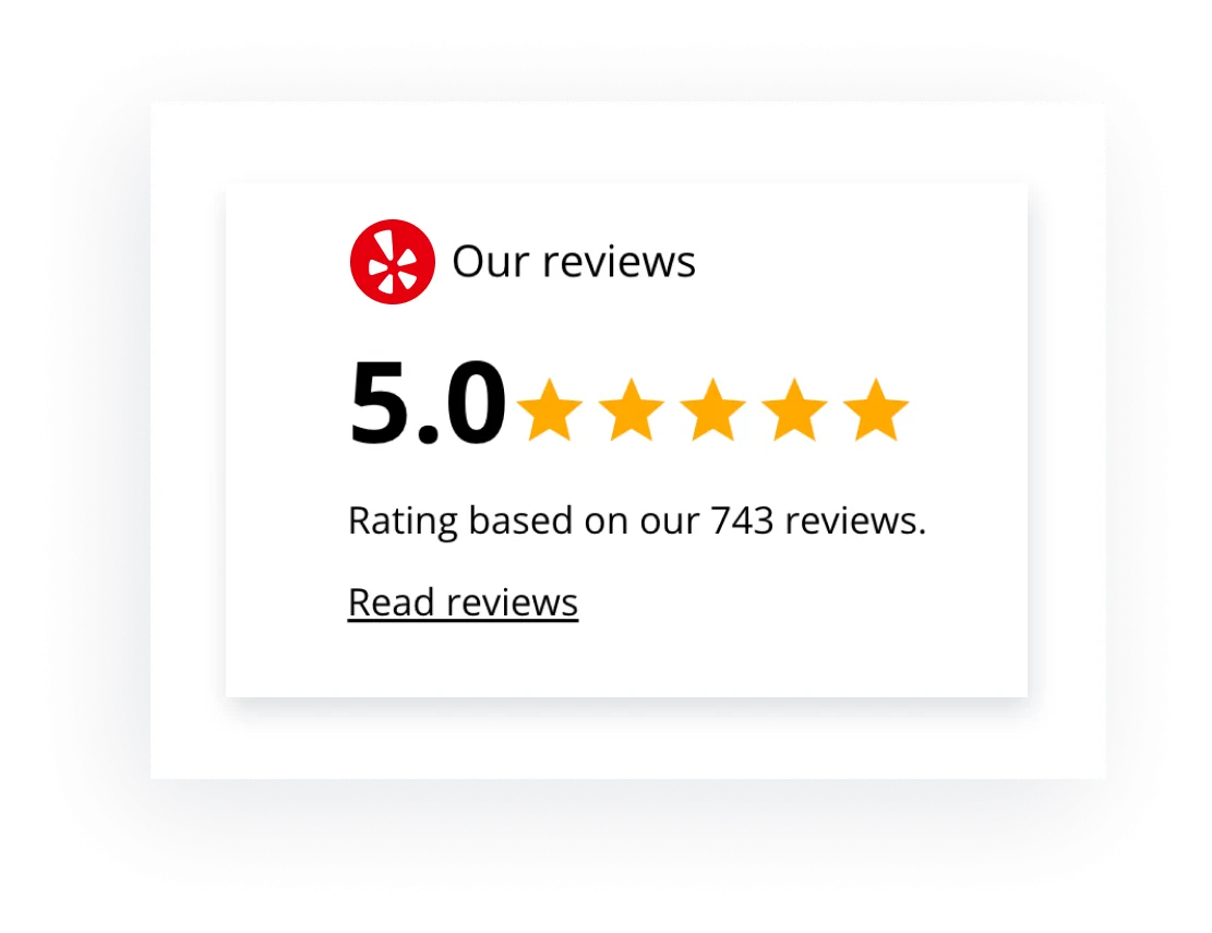 a 5-star Yelp review widget
