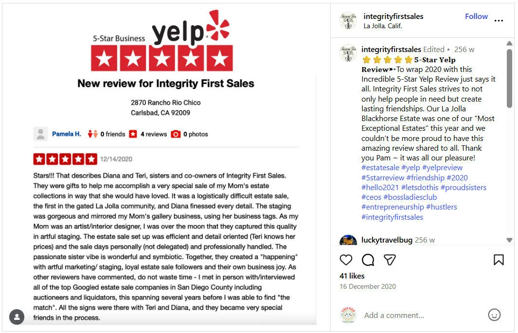 share your Yelp review on social media