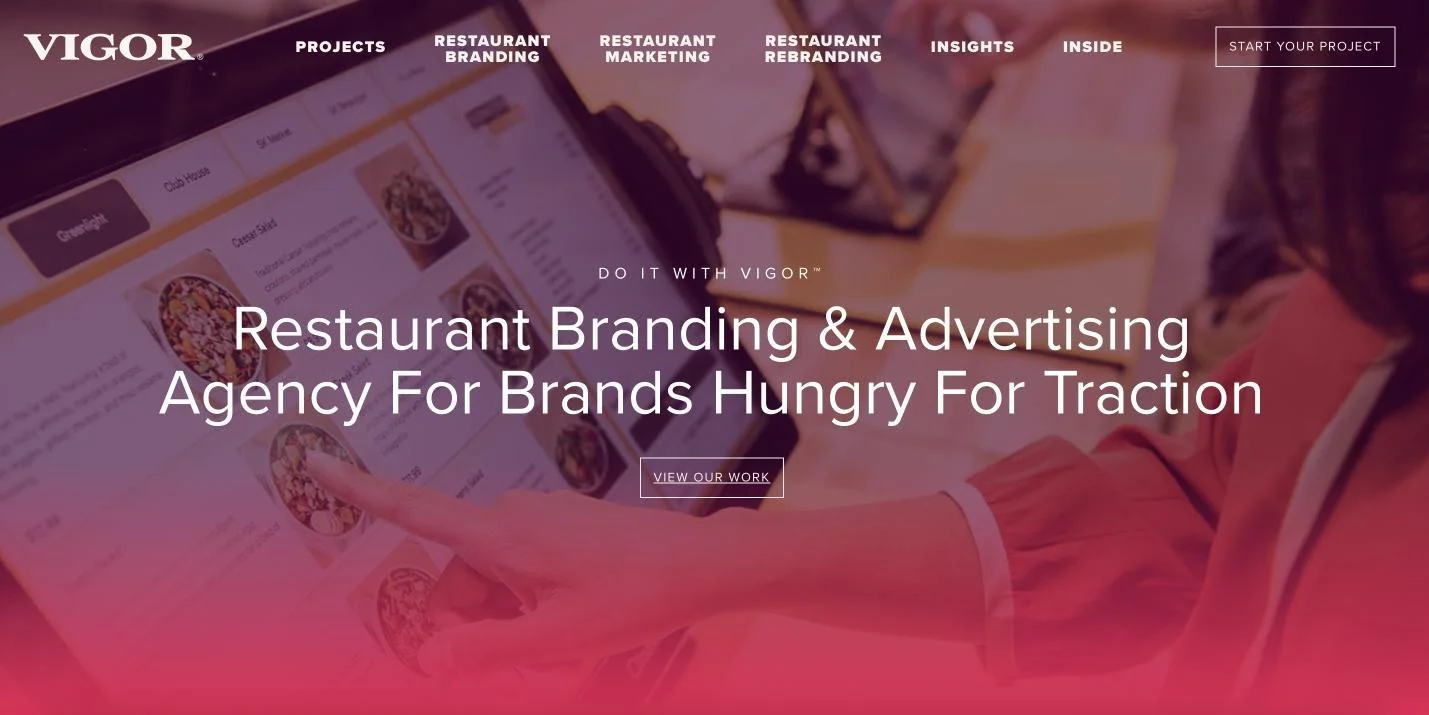 A digital marketing agency, Vigor, promoting restaurant branding A digital marketing agency, Vigor, promoting restaurant branding