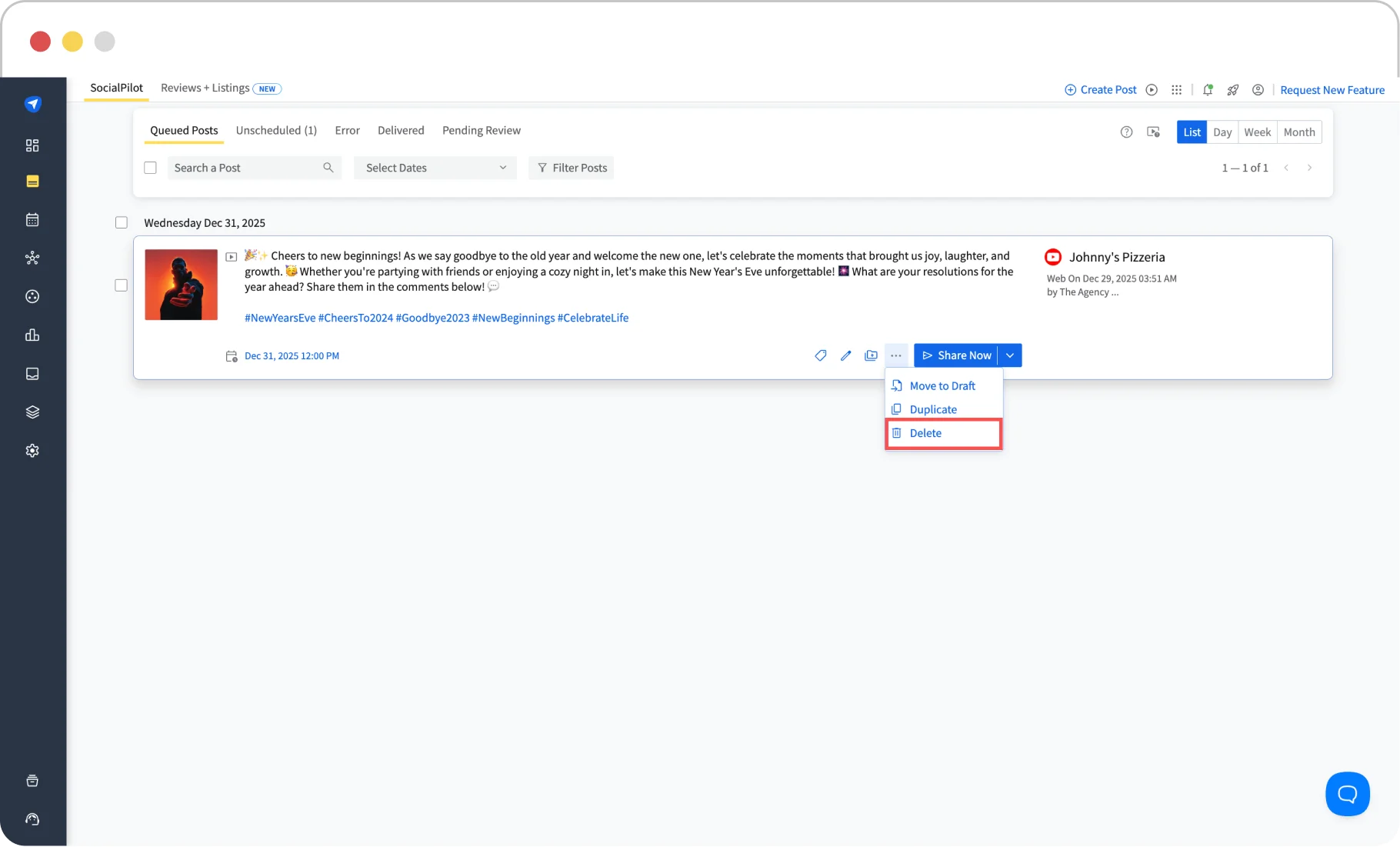 Delete Scheduled YouTube Shorts on SocialPilot Delete Scheduled YouTube Shorts on SocialPilot