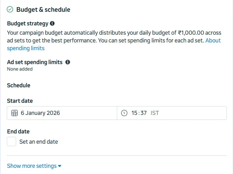 Scheduling ads to run on specific days or at specific times in Meta campaign Scheduling ads to run on specific days or at specific times in Meta campaign