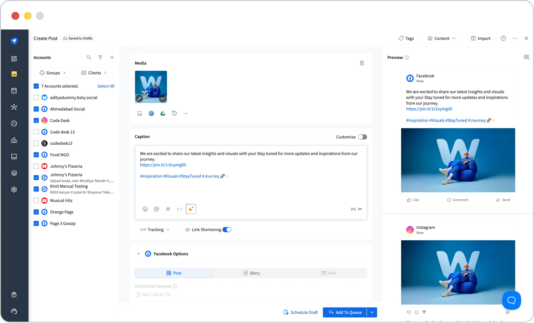 SocialPilot's Facebook scheduling feature SocialPilot's Facebook scheduling feature