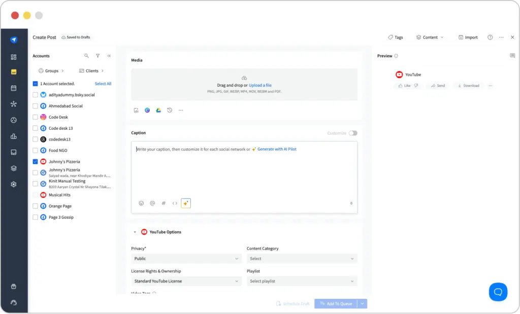 Upload Youtube Video or Short Upload Youtube Video or Short