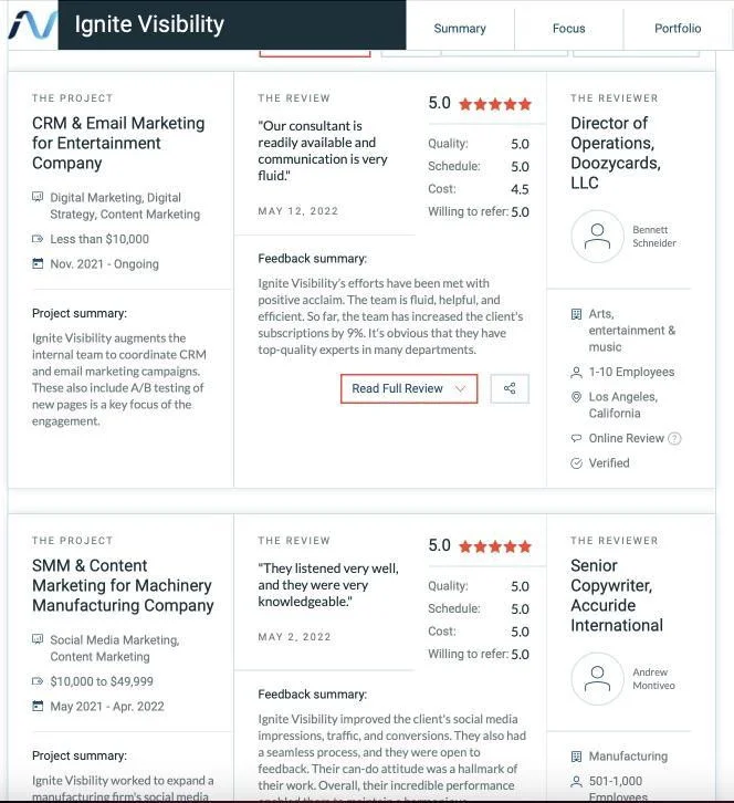 Users sharing their reviews and ratings on Clutch Users sharing their reviews and ratings on Clutch