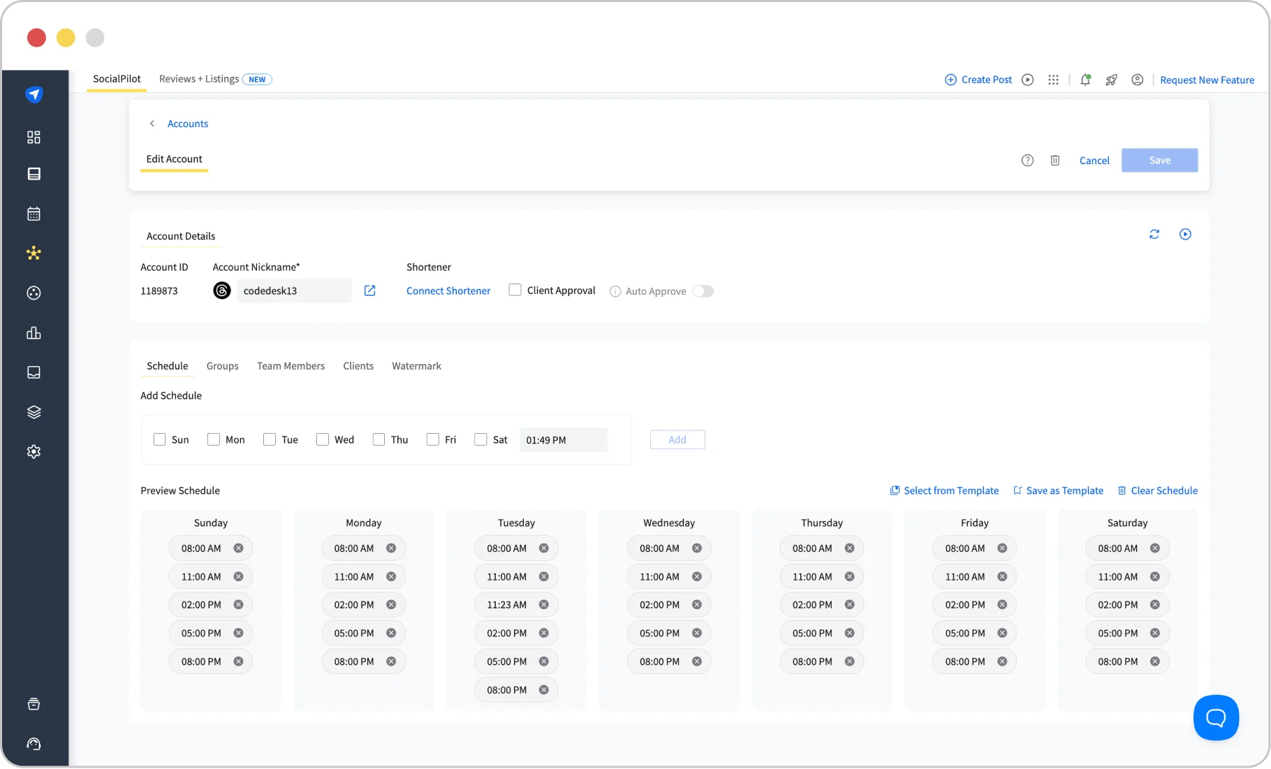 Manage Accounts Manage Accounts
