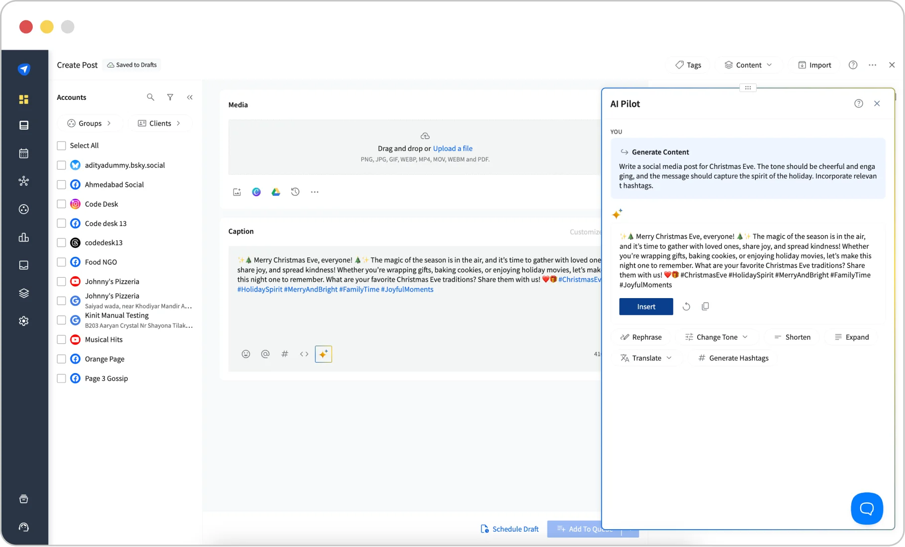 create post content using AI Pilot create post content using AI Pilot