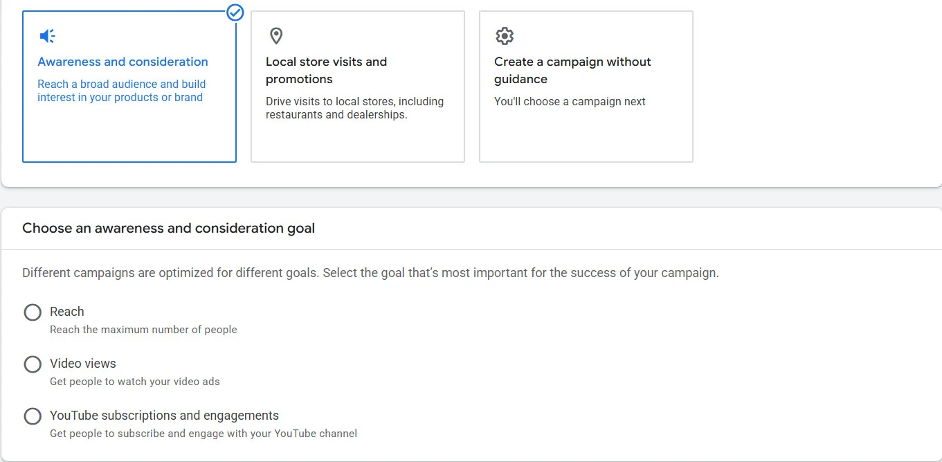 After primary goal choose secondary goals of campaign After primary goal choose secondary goals of campaign