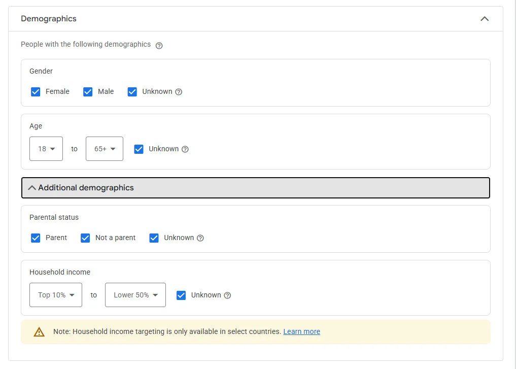 Define your audience demographics — Age, gender, parental status Define your audience demographics — Age, gender, parental status