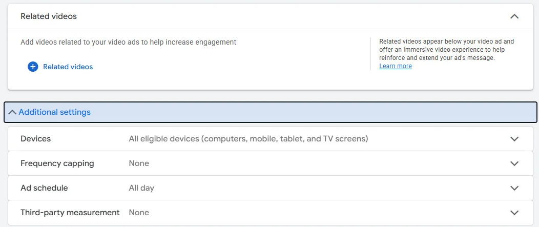 Fill additional setting like capping frequency and ad schedule Fill additional setting like capping frequency and ad schedule