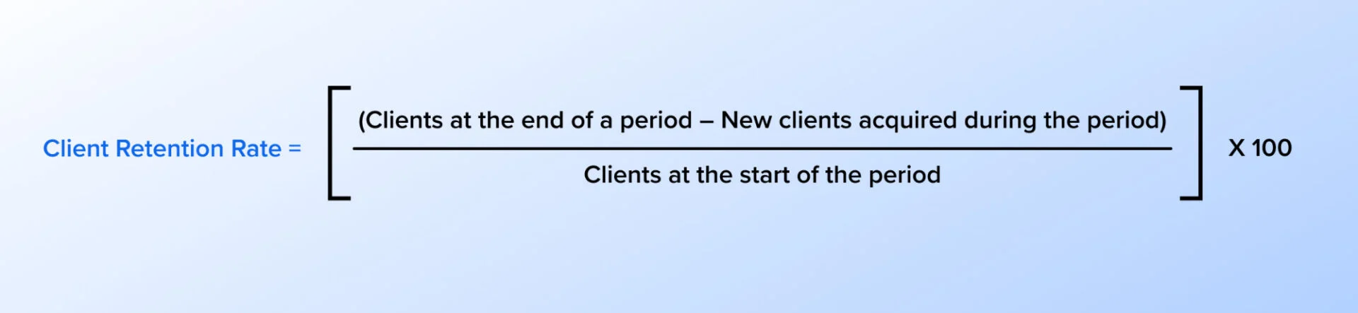 Formula to calculate client retention rate