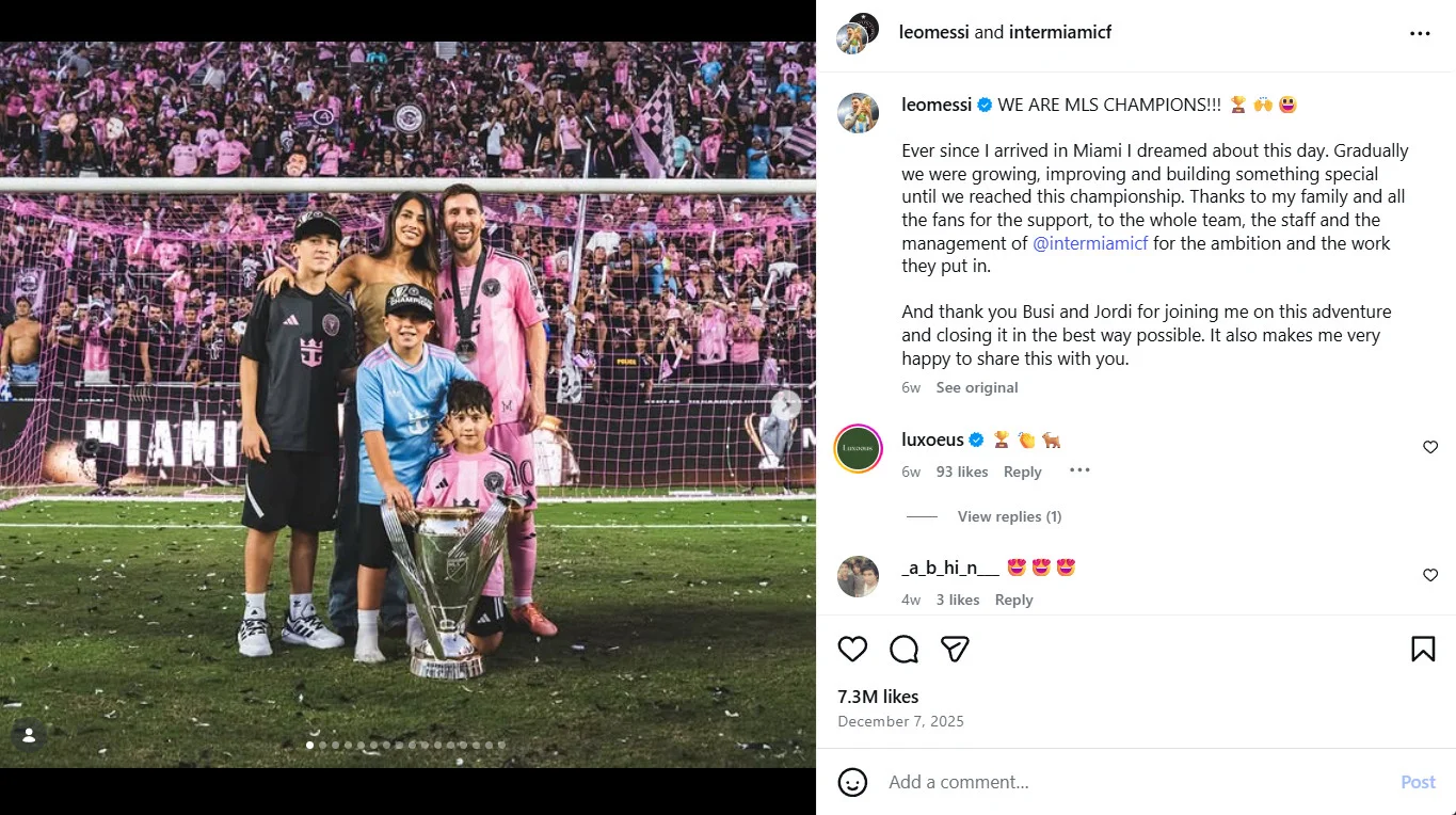 Lionel Messi’s picture from the 2025 MLS Championship Lionel Messi’s picture from the 2025 MLS Championship