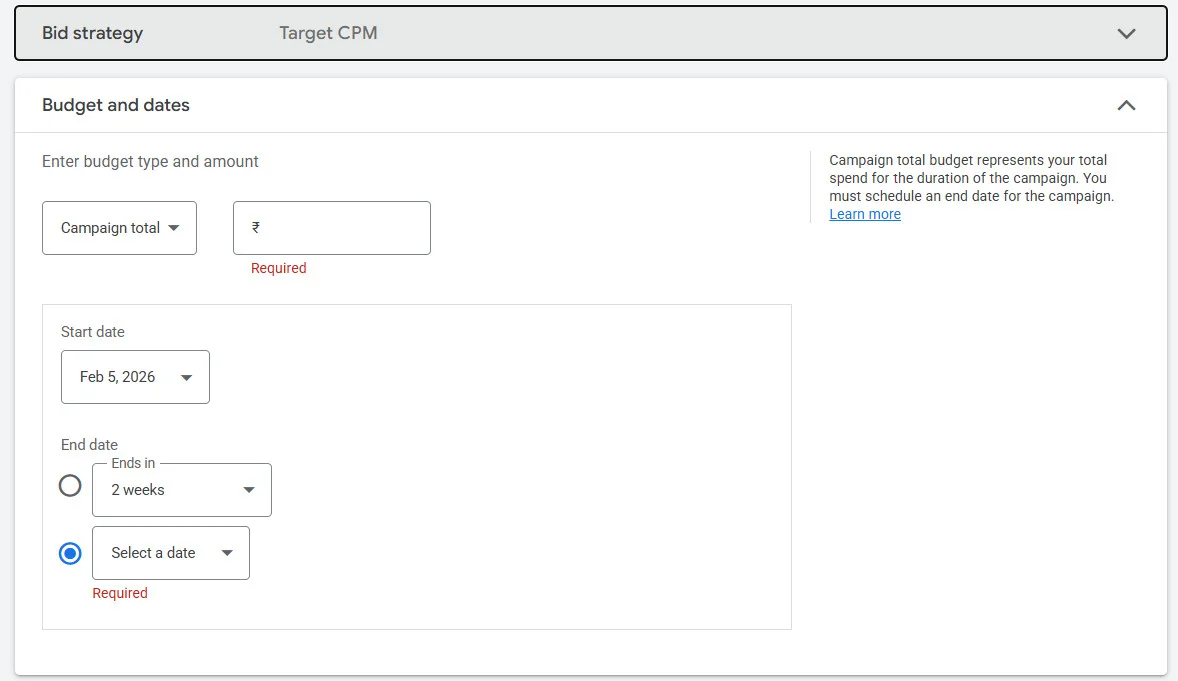 Now setup budget for ad based on daily or lifetime Now setup budget for ad based on daily or lifetime