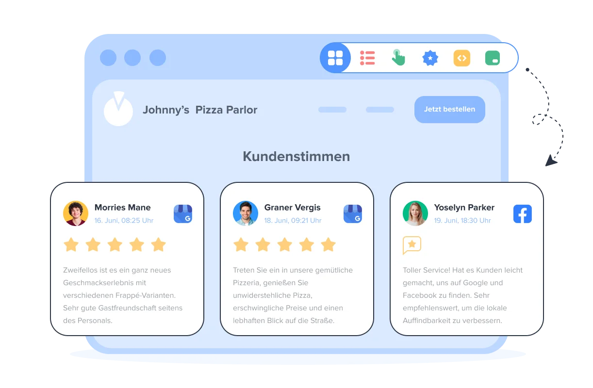 Präsentieren Sie gute Bewertungen dort, wo sie wichtig sind