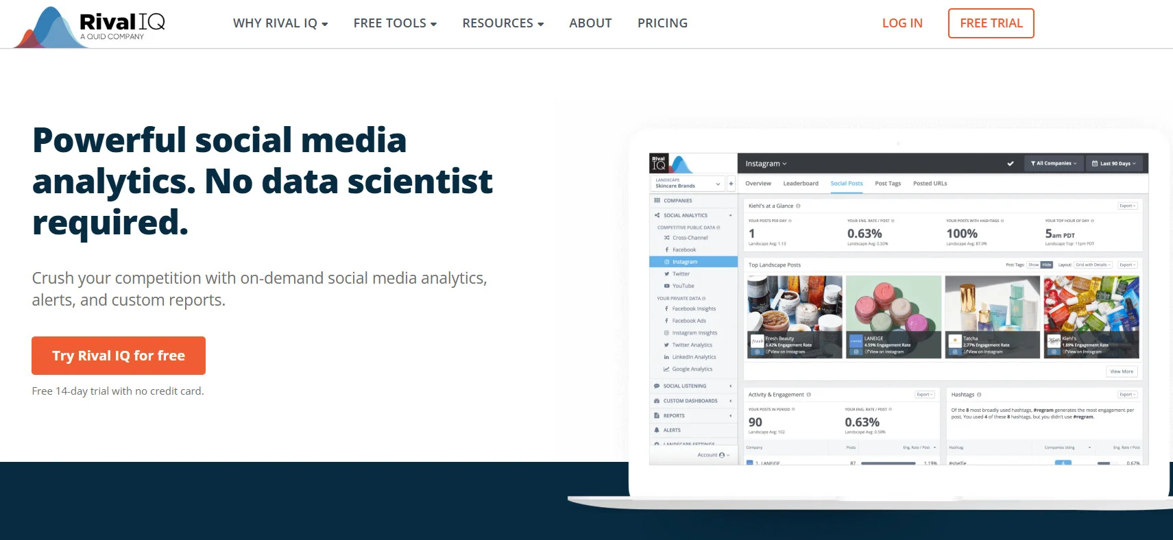 Website von Rival IQ Website von Rival IQ