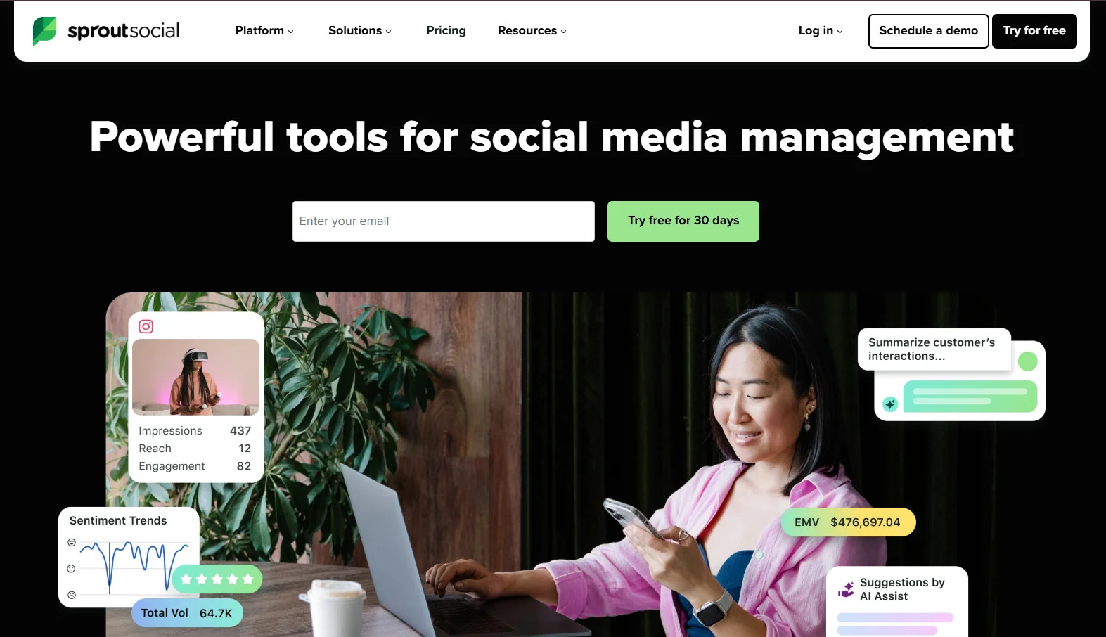 Website von Sprout Social Website von Sprout Social