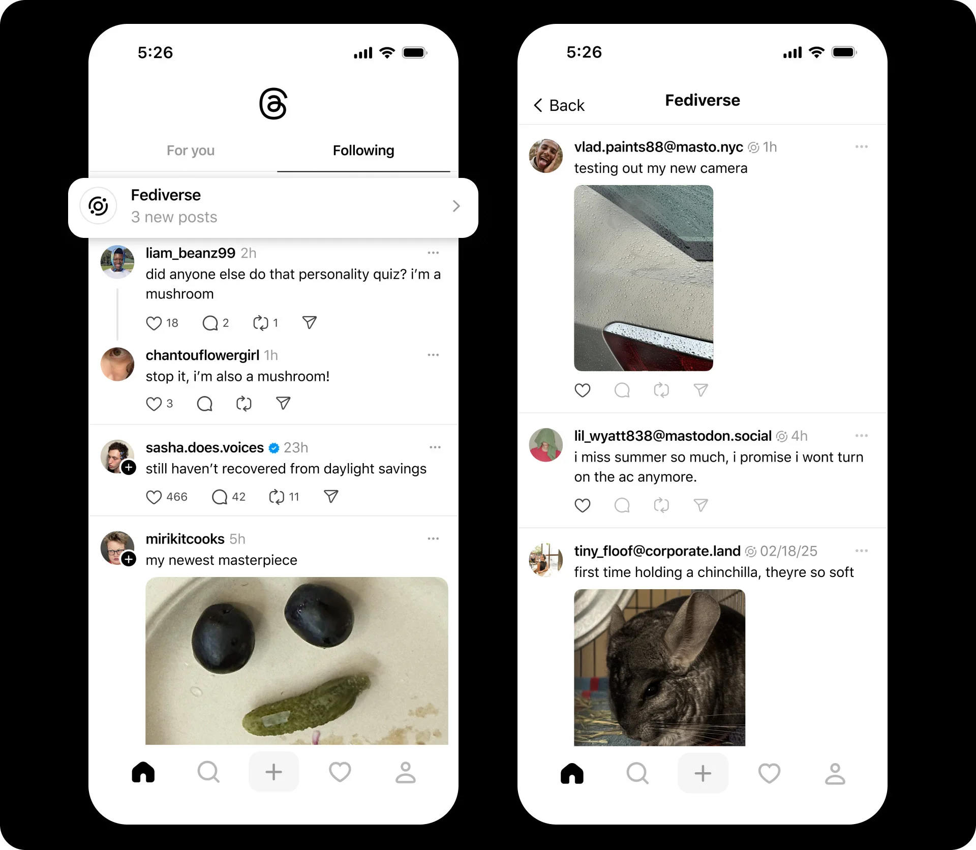 Threads showing a user’s post and interaction with Mastodon, demonstrating the cross-platform posting feature with the Fediverse Threads showing a user’s post and interaction with Mastodon, demonstrating the cross-platform posting feature with the Fediverse