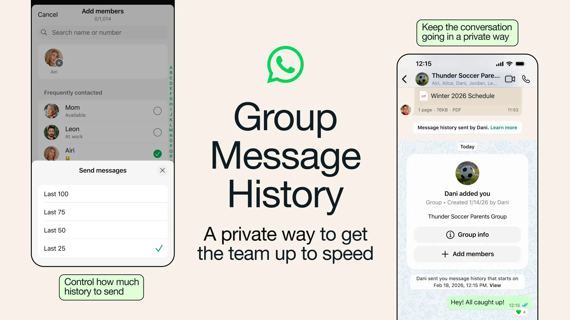 WhatsApp’s Group Message History feature, allowing users to send past messages to new group members and keep conversations private WhatsApp’s Group Message History feature, allowing users to send past messages to new group members and keep conversations private
