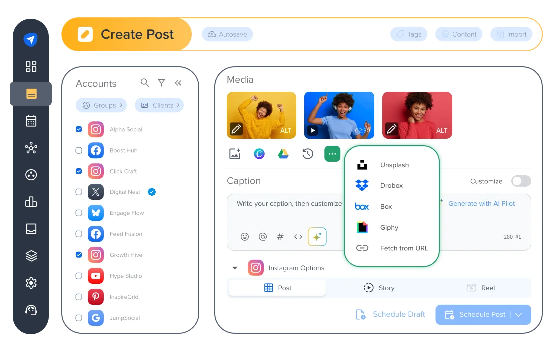 Instagram create post