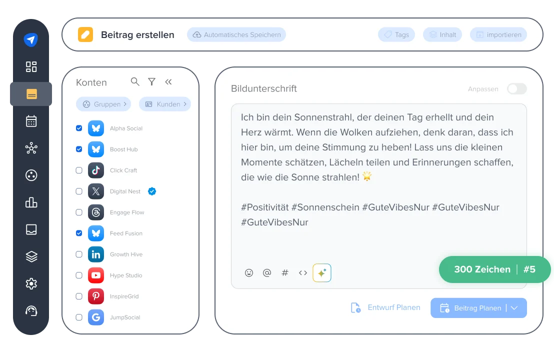 Bluesky Posts auf SocialPilot erstellen