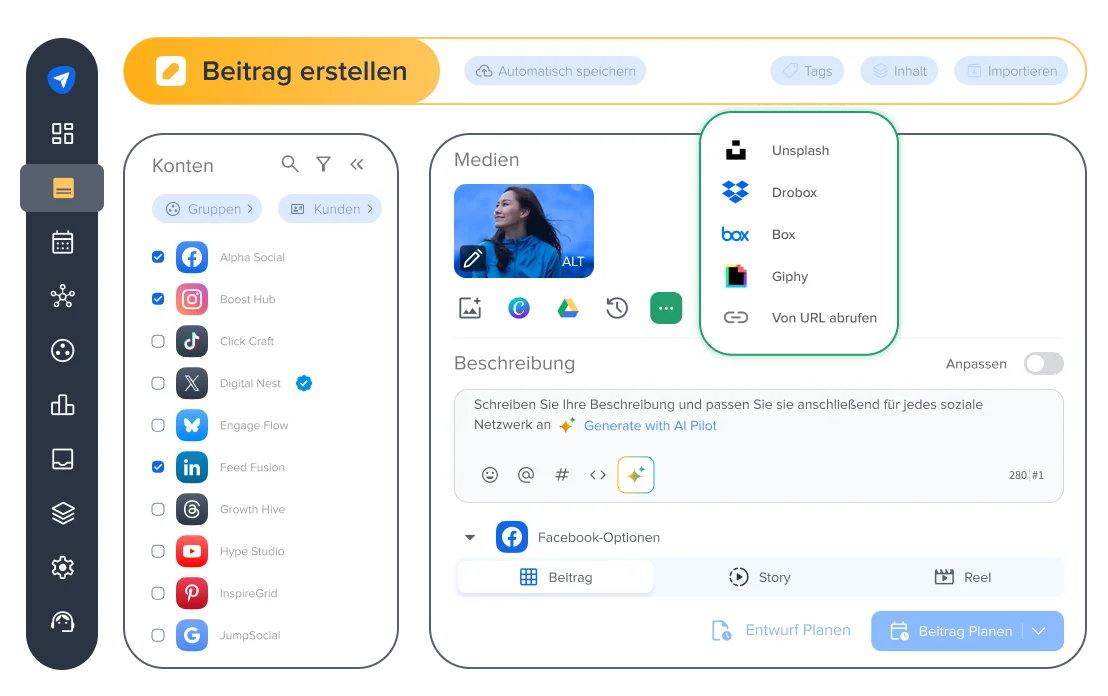 Facebook Beitrag erstellen