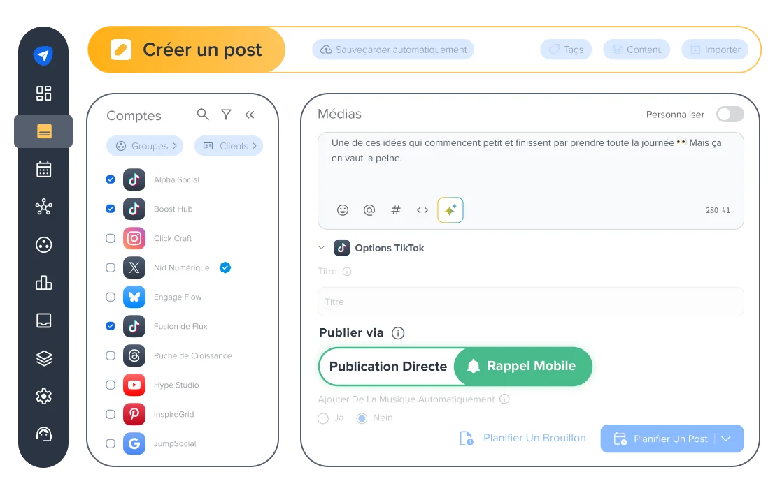 Gestion du contenu TikTok