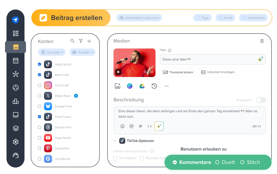 Interaktion mit dem Publikum anpassen Interaktion mit dem Publikum anpassen