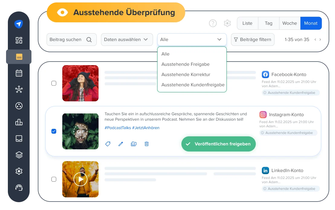 Inhaltszeitplan für ansprechende Social Media Feeds