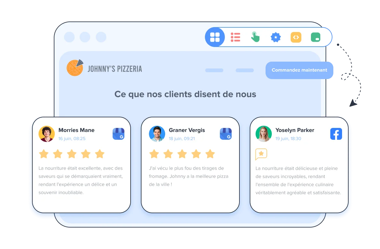 Montrez vos derniers Review sur le site web