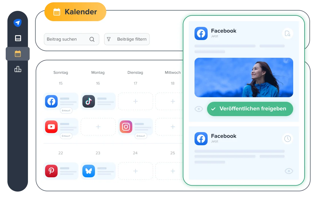 Notizen zum Inhaltskalender hinzufügen