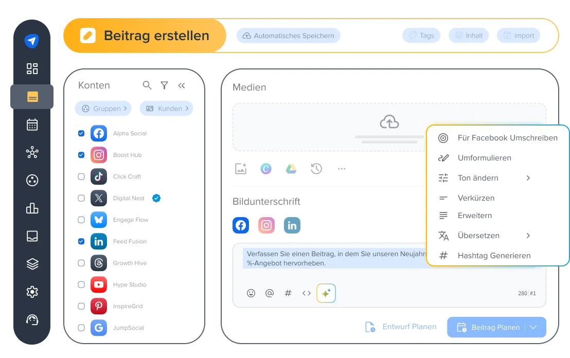Optimieren Sie Inhalte, die für jede Social Media-Plattform relevant sind