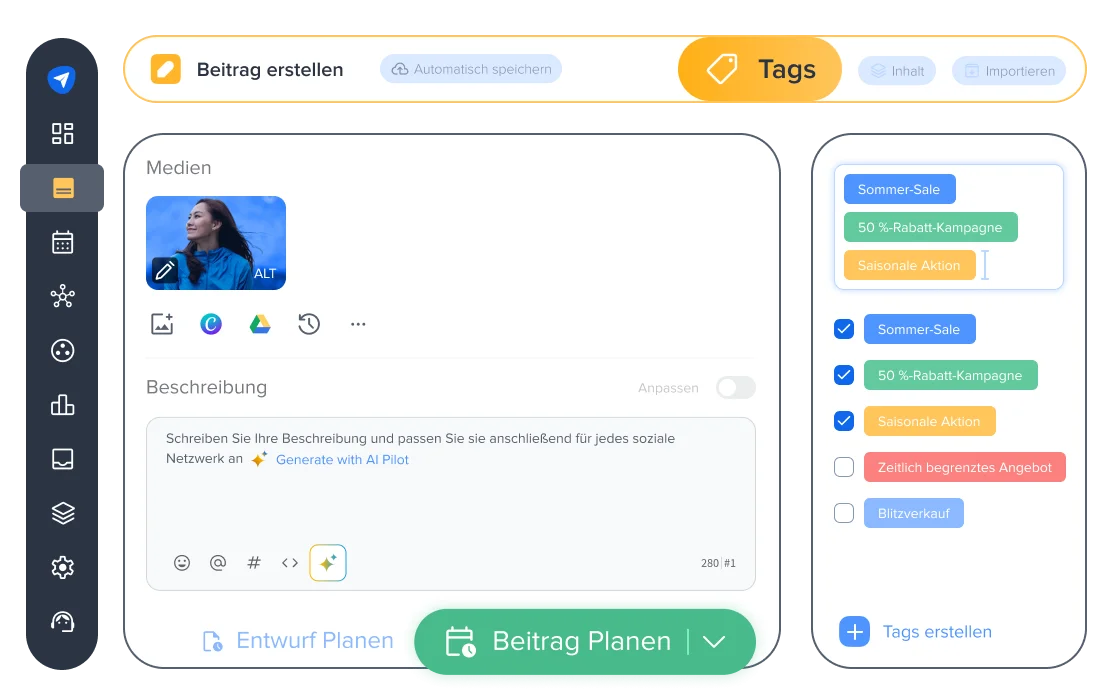 Organisierter Arbeitsbereich für einfachen Zugriff