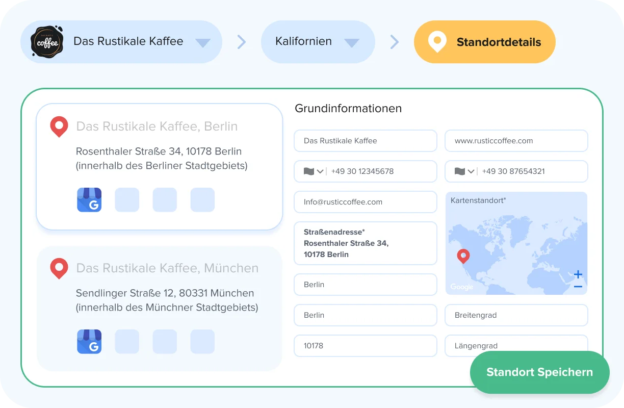 Starten und Verwalten mehrerer Unternehmenseinträge