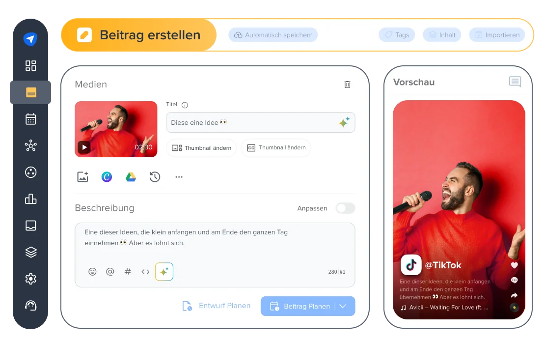 Zeitplan für Tiktok-Buchungen Zeitplan für Tiktok-Buchungen