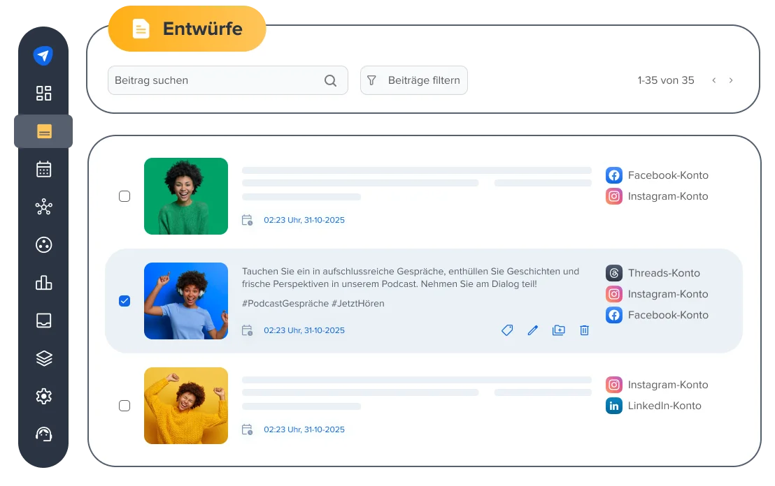 Zusammenarbeit auf der Entwurfsebene und Perfektionierung von Beiträgen