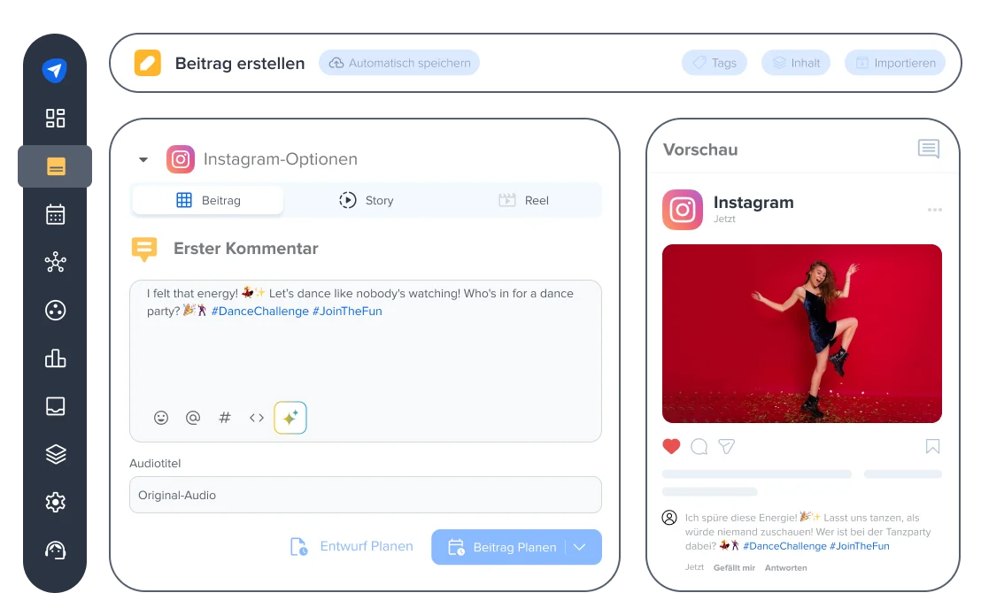 instagram erster Kommentar