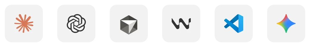 Fonctionne avec les outils d'IA que vous utilisez déjà Fonctionne avec les outils d'IA que vous utilisez déjà