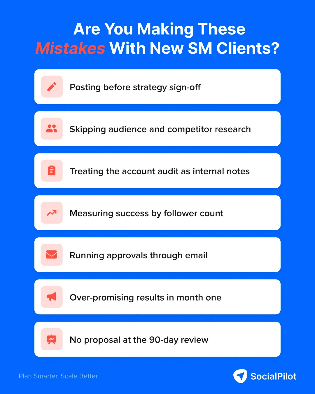 Seven common mistakes social media managers make when starting with a new SM client Seven common mistakes social media managers make when starting with a new SM client