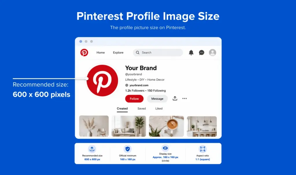 Pinterest Profile Image Size