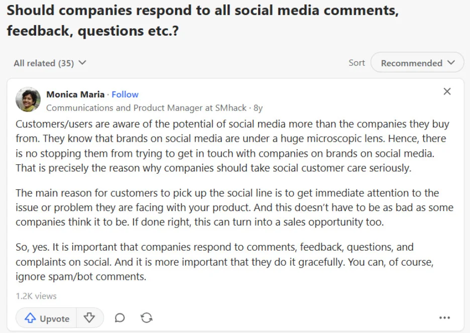 Quora thread
