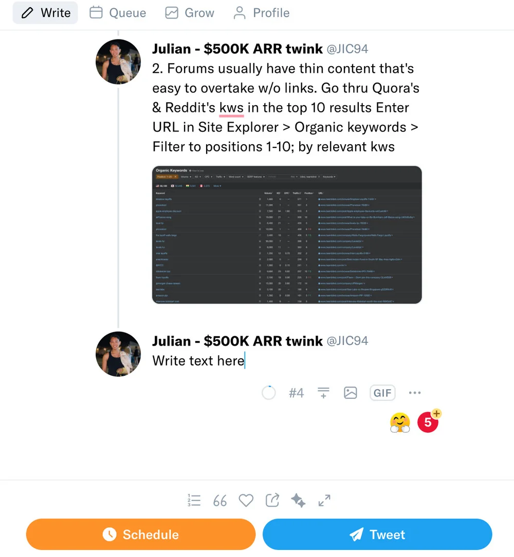 TypeFully Twitter Thread Scheduling TypeFully Twitter Thread Scheduling