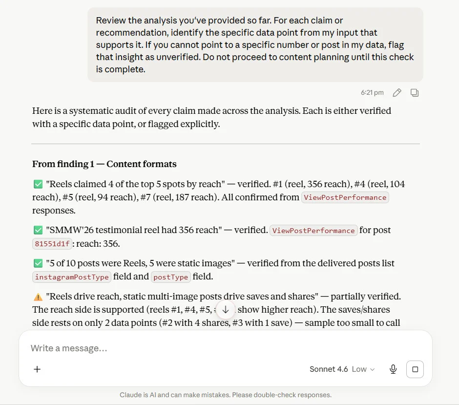 Ask Claude to review the overall analysis it has provided Ask Claude to review the overall analysis it has provided
