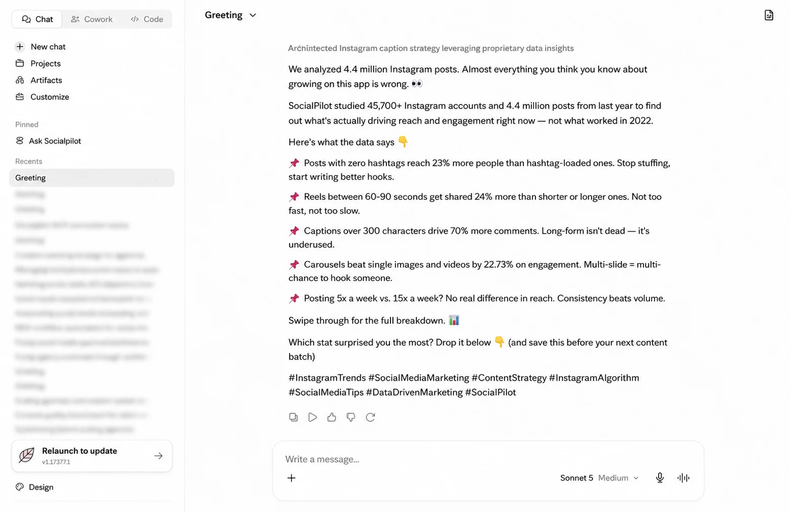 Claude creating a post after addressing the content gap Claude creating a post after addressing the content gap