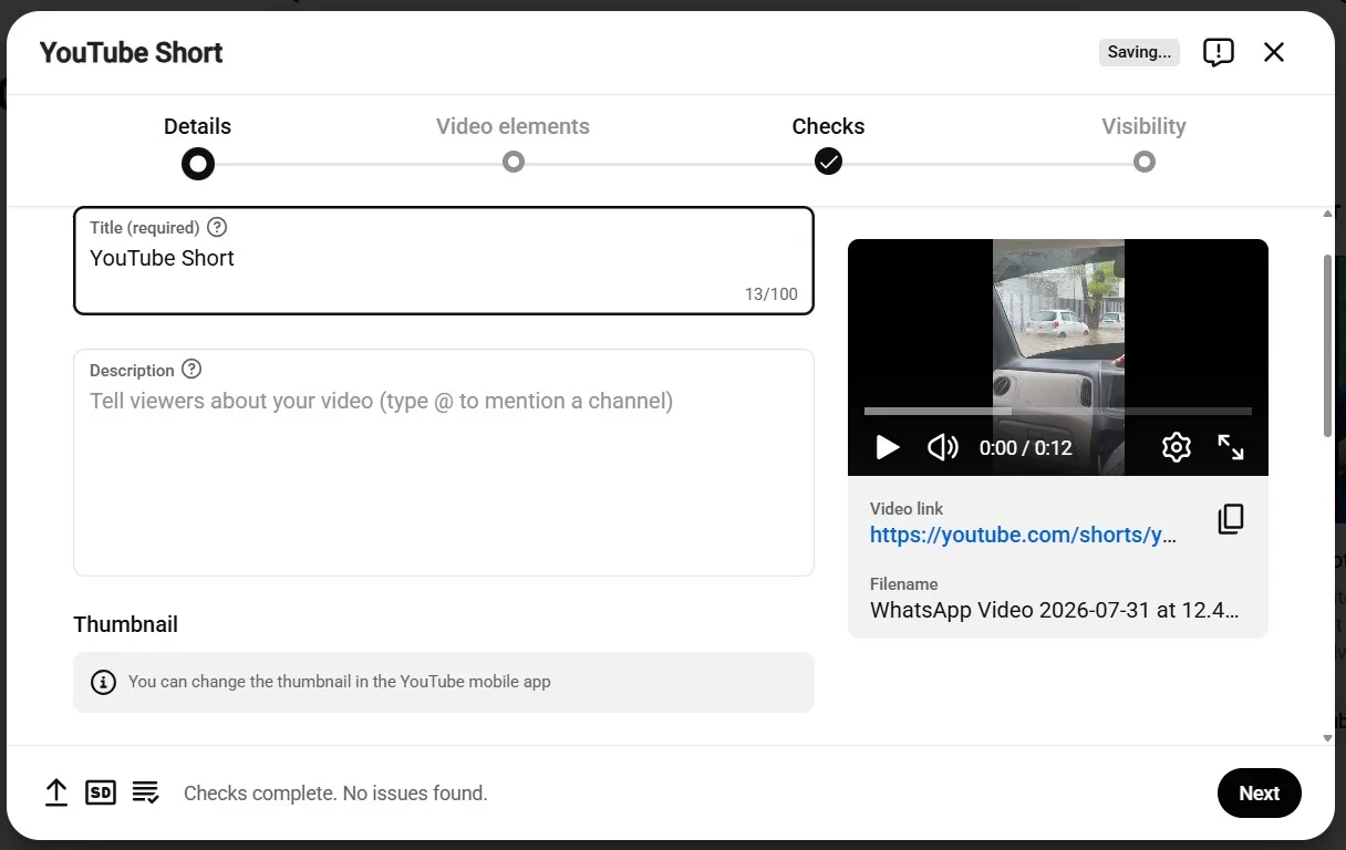 Add details of the YouTube video Add details of the YouTube video