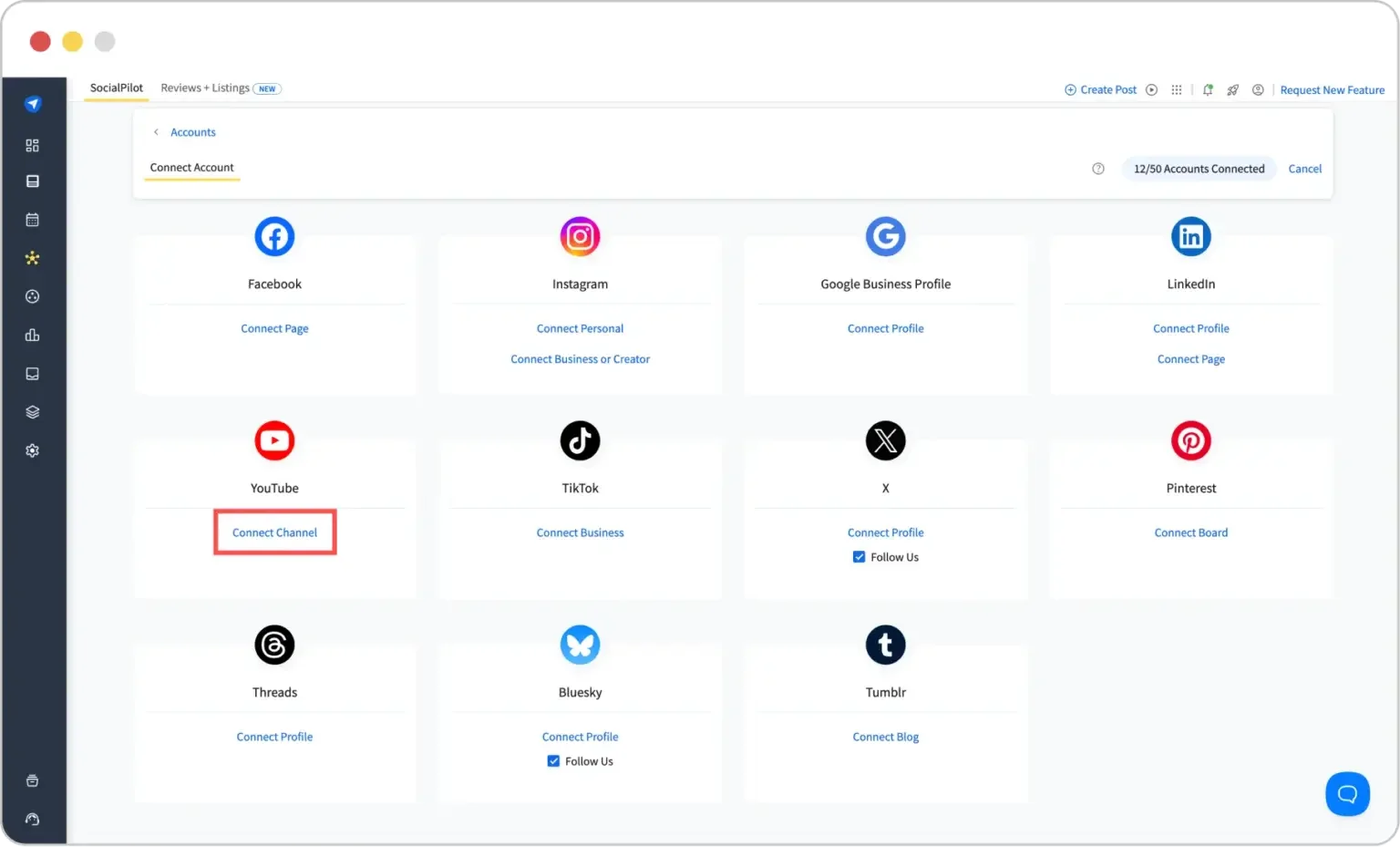 Connect your YouTube channel in SocialPilot Connect your YouTube channel in SocialPilot