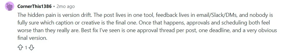 A reddit thread on r/socialmedia about managing multiple channels A reddit thread on r/socialmedia about managing multiple channels