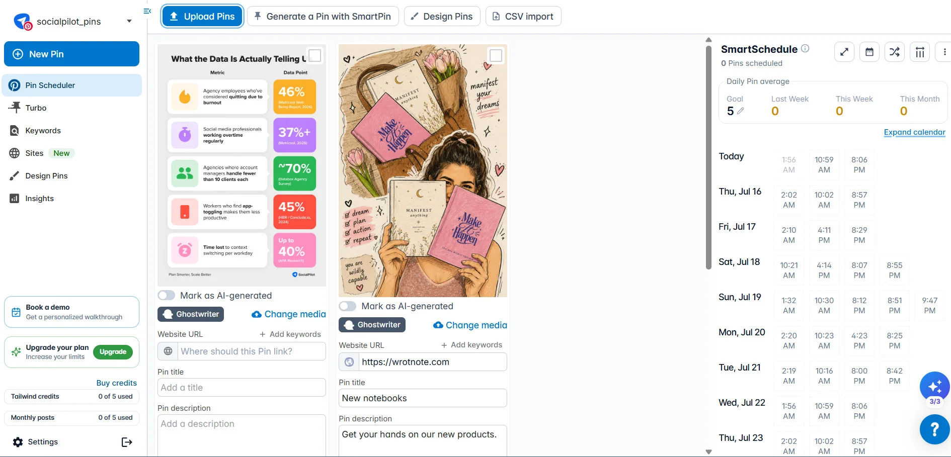 Tailwind upload pins dashboard Tailwind upload pins dashboard